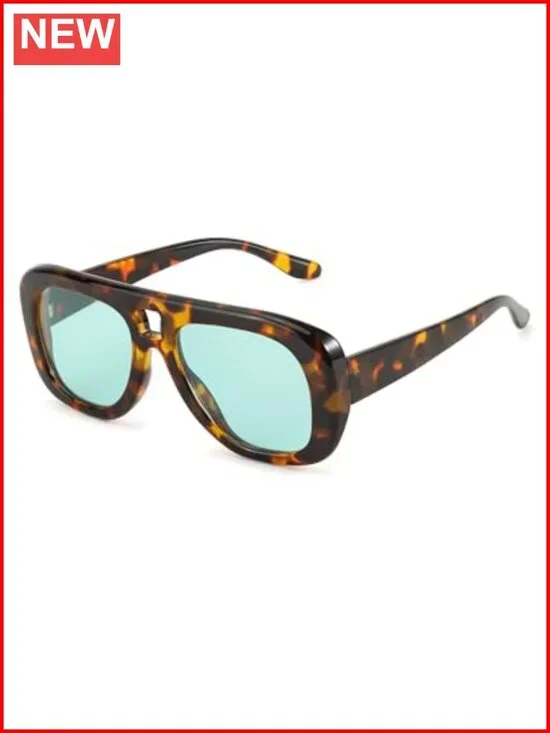 Oversized Retro Aviator Sunglasses with UV400 Protection