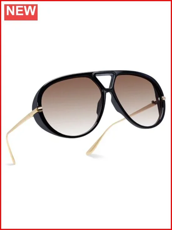 Oversized Aviator Sunglasses with UV Protection, Retro Y2K Vintage Big Sun