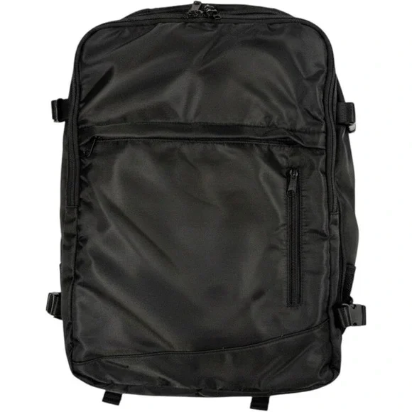 Large Black Travel Backpack Carry-On – Laptop Sleeve, Compartments, Pockets