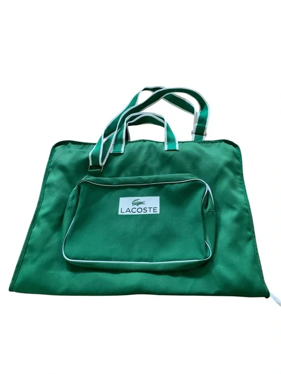 Lacoste Parfums Green Folding Garment Bag Weekender Travel Suitcase Unisex NWOT