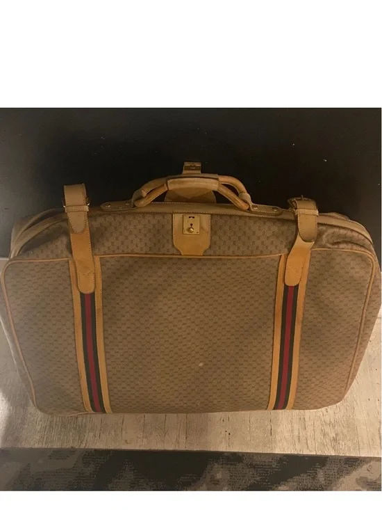 Gucci Brown and Red-Blue Stripe Travel luggage 30/23