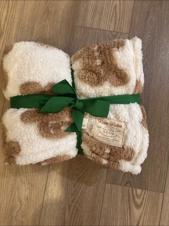 Brand new limited edition Aerie Gingerbread fleece blanket