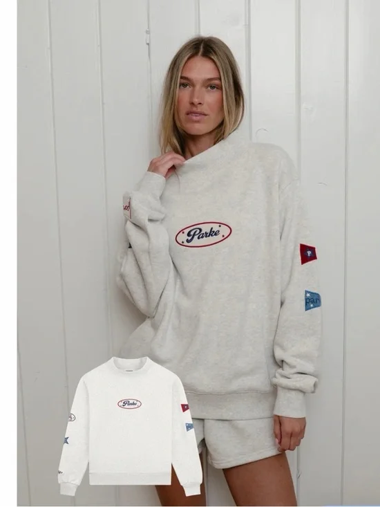 Parke Embroidered Logo Crewneck Sweatshirt from the coastal collection S/M