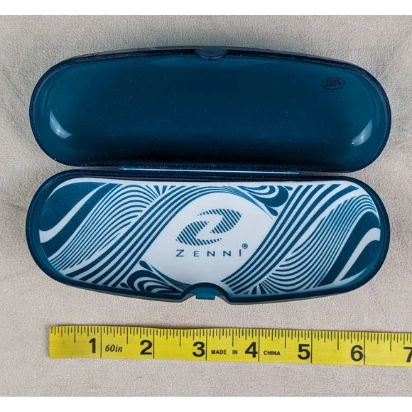 Zenni‎ Optical Eyewear Eyeglasses Hard Plastic Case Teal Green