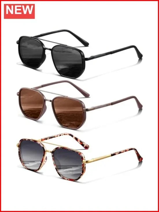 Polarized Aviator Sunglasses UV Protection Tangle-Free Metal Frame