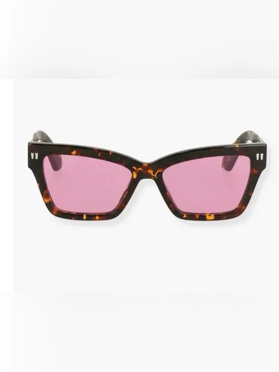 Off-White Tortoiseshell Cincinnati 54mm Square Sunglasses