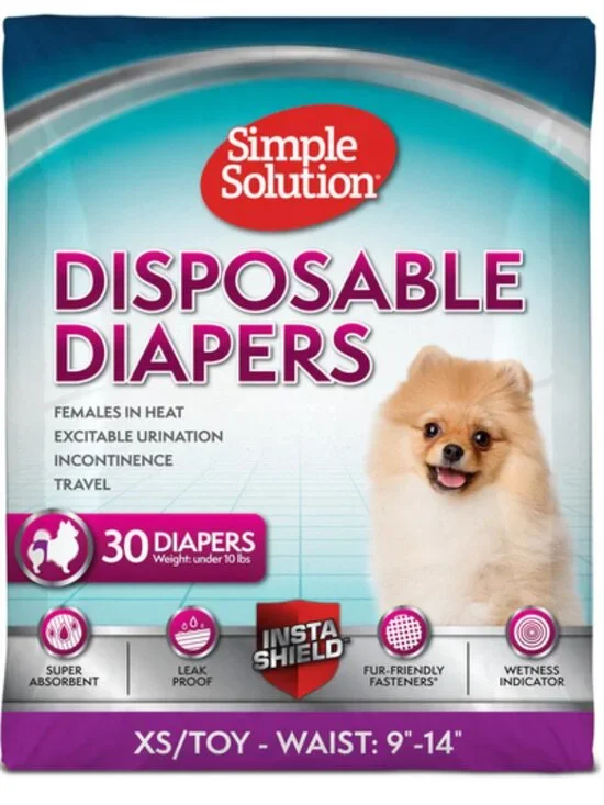 NEW Simple Solution Disposable Female Dog Diapers, X-Small: 9