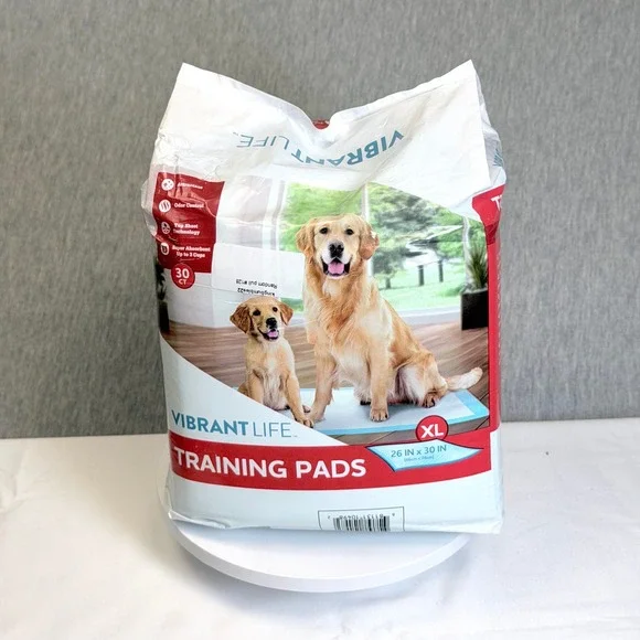Vibrant Life XL Training Pads 30 Count 26x30 Super Absorbent Dog Puppy Pee Pads