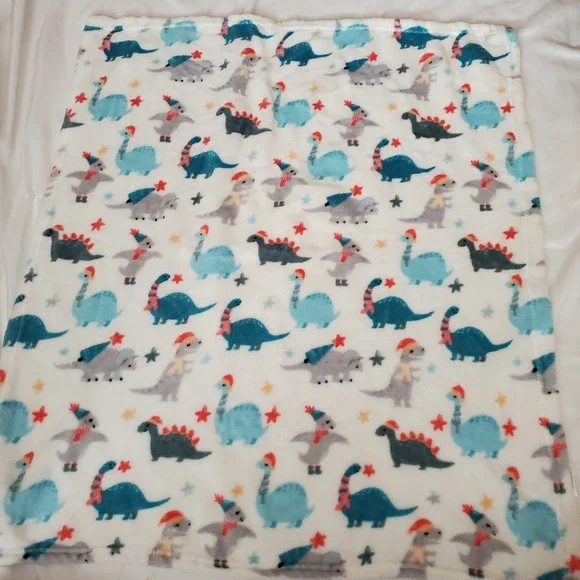 Parent's Choice Dinosaur Christmas‎ Stars Baby Blanket Plush