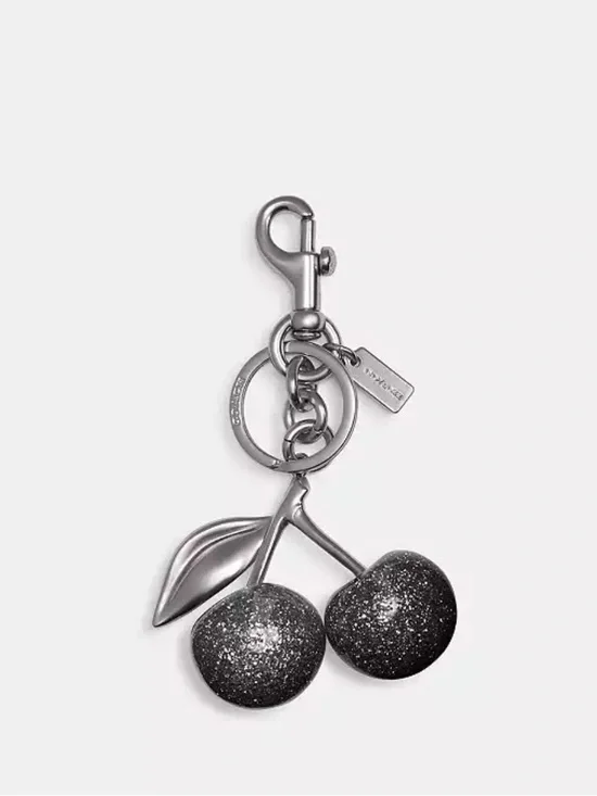 Coach Silver Glitter Cherry Key Charm