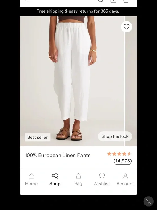 Quince White European Linen  Pants