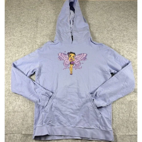 Mega Yacht Blue Purple Oversized Graphic Hoodie Sweatshirt 100% Cotton Womens OS