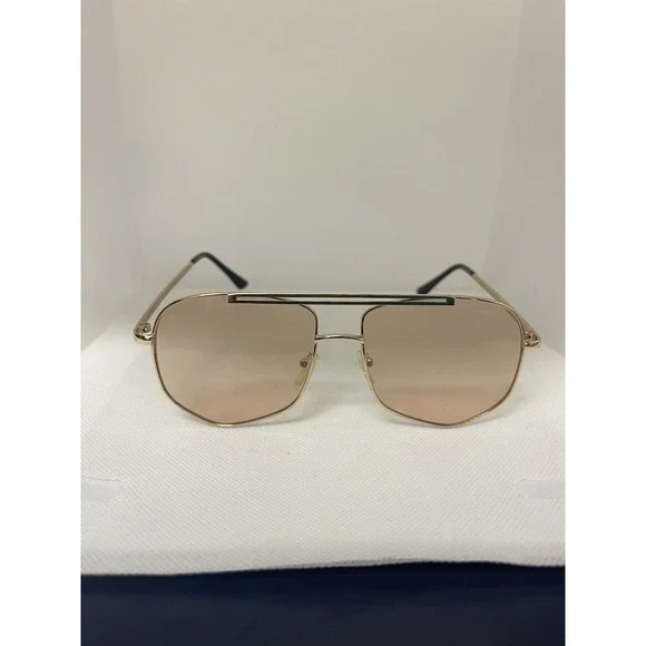 Sunglasses Gold Metal‎ Designer Fashion Frame Champagne Tone Gradient D17