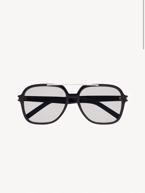 Saint Laurent Black Aviator Sunglasses