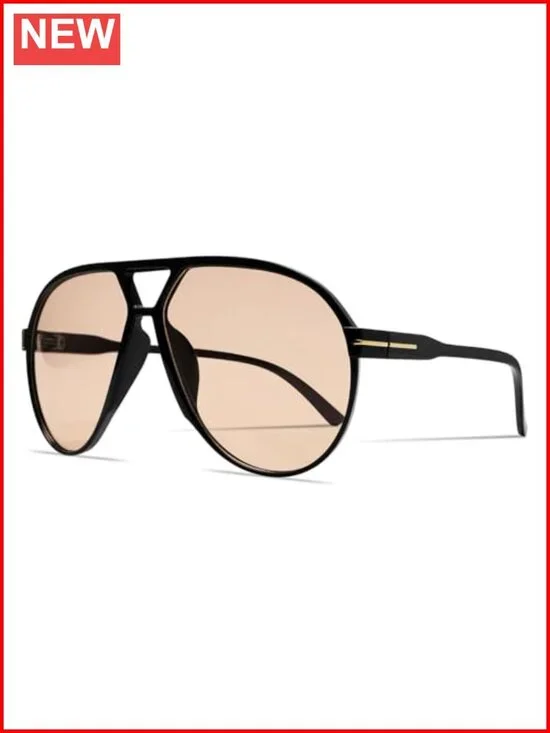 Retro Aviator Sunglasses Oversized Square Vintage Tangle Free Pilot Style UV