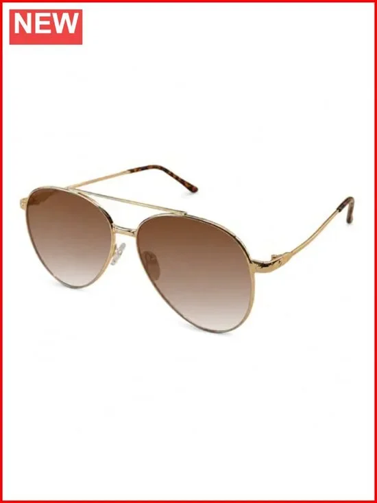 Oversized Aviator Sunglasses UV400 Gradient Lens Metal Frame Retro Shades
