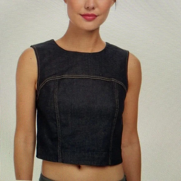 7 for all Mankind  Denim crop top  S