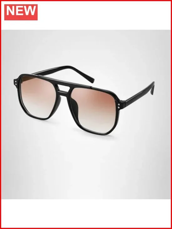 Vintage Square Aviator Sunglasses Plastic Frame UV400 Protection