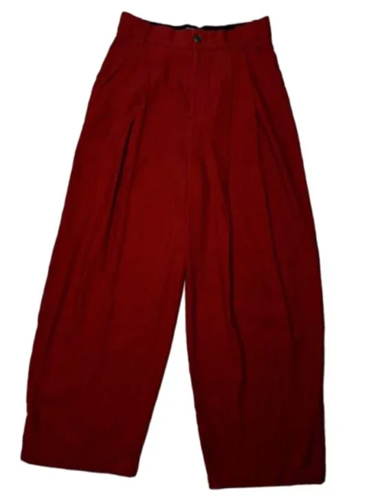 Banana Republic Wide-Leg High-Rise Dress Pants in Crimson Size 4 #2536
