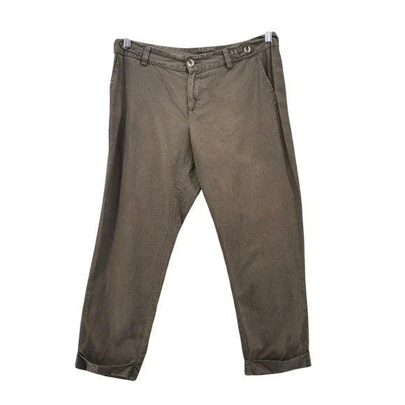 Banana Republic Linen‎ Pants Olive Green 10