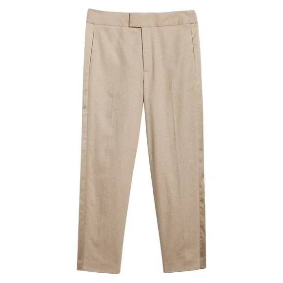 Banana Republic Linen‎ blend Tuxedo Tapered Pant Tan Sz 8