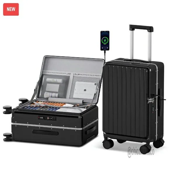 20-Inch Hard Shell Carry-On Luggage with USB Port & TSA Lock