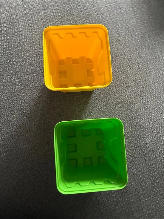 Bright Yellow and Green Stackable Toy Squares - Kids Toys