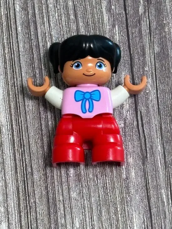 Lego Duplo Building Block Toy Figure Replacement Girl Toddler Black Hair Pink