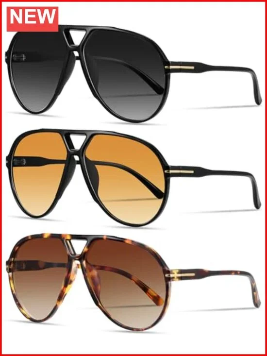 Oversized Retro Aviator Sunglasses Women Men Classic 70s Vintage Style Large
