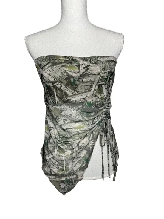 Rebellious Dreamer‎ XL camouflage strapless ruching top
