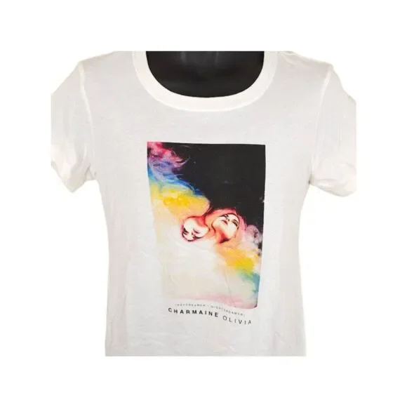 Charmaine Olivia T Shirt Womens Size Medium White Daydreamer Nightdreamer Art