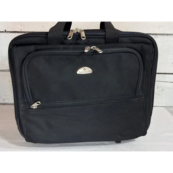 Samsonite Rolling Laptop Briefcase Black Wheeled Business Bag Carry On Tote