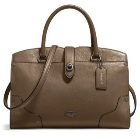 Euc Coach Mercer Brown Leather Satchel Bag Purse