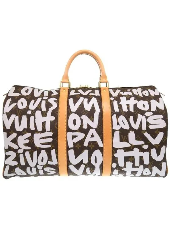 Louis Vuitton Keepall 50 Monogram Graffiti White Boston Bag 1608