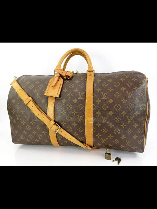 Louis Vuitton Monogram Canvas Travel Duffel in Brown and Tan
