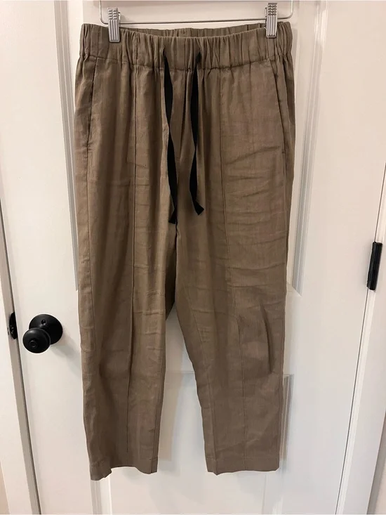 Aritzia Babaton brand, Olive Linen blend Drawstring pants