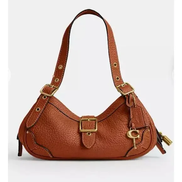 COACH Drifter Shoulder Bag 31; Amber Brown Brass