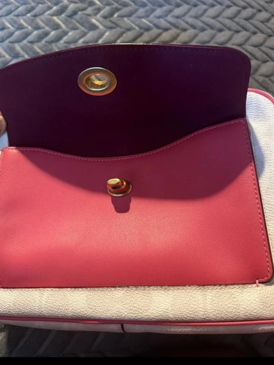 Coach Women’s Two-Tone Pink Leather Crossbody Bag
