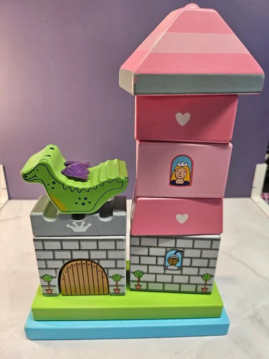 Jack Rabbit Creations Wooden Princess Castle Stacking Toy - Pink