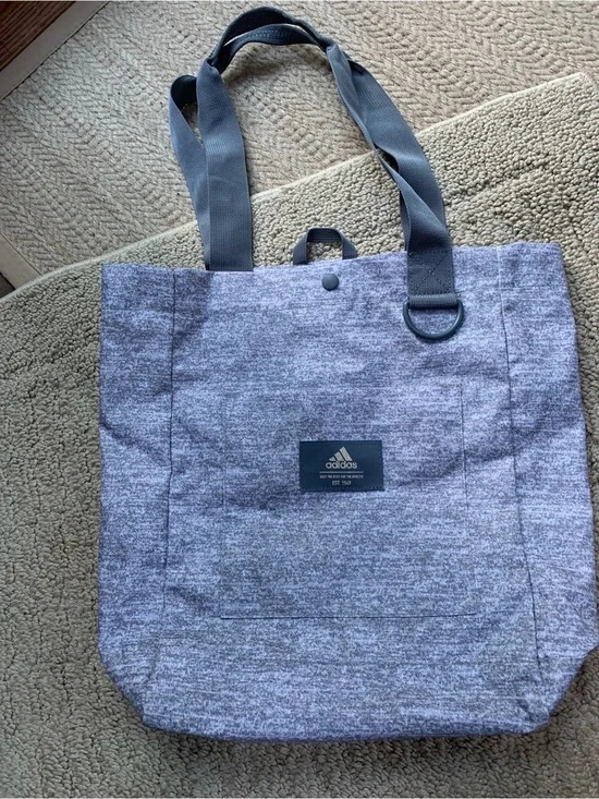 adidas Heather Gray Everyday Tote with Black Straps