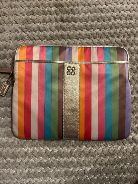 Coach Multicolor  tablet case with Gold Center Panel