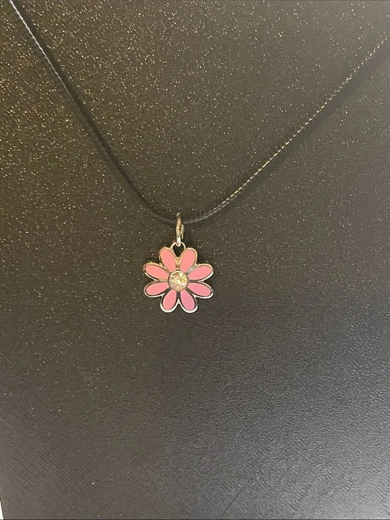 Coach Pink Daisy Pendant Necklace