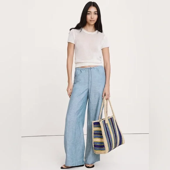 NWT! Banana Republic Studio Wide-Leg Drawstring Pant in Linen​​​​​​​​​​​​​​​​ 🩷