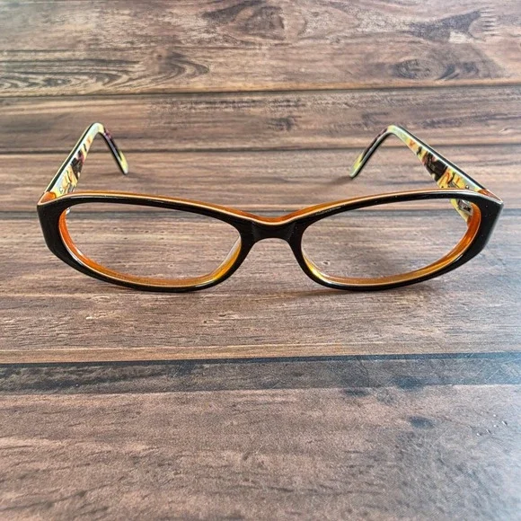 Hard Candy Women's Sunglasses Black Orange Oval Frame 51-15-135‎