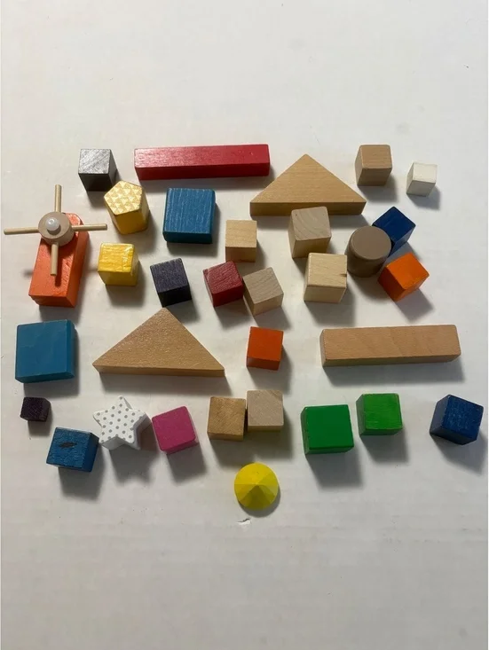 Miscellaneous wooden blocks- set of 32