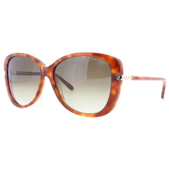 NWT Tom Ford FT0324 Havana Oversized 59mm Sunglasses