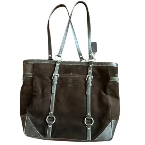 Vintage‎ Coach Brown Suede Bridle Bit Purse
