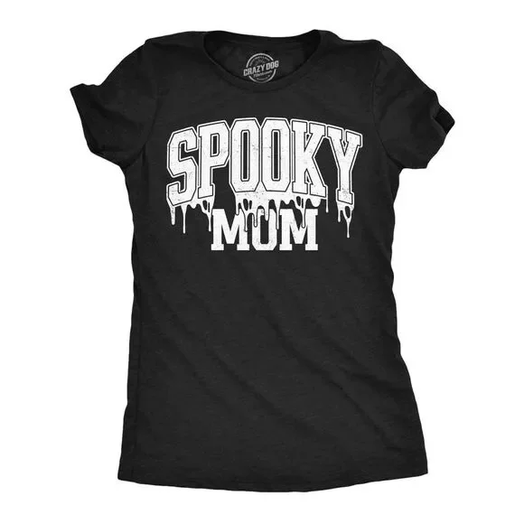 Womens Funny T Shirts Spooky Mom Sarcastic Halloween Tee For Ladies