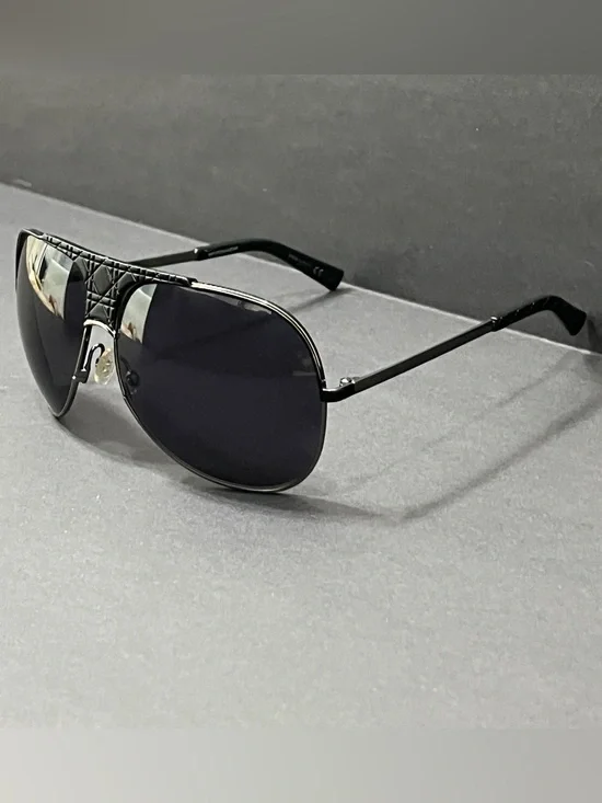 Dior Black Aviator Sunglasses with Dark Lenses