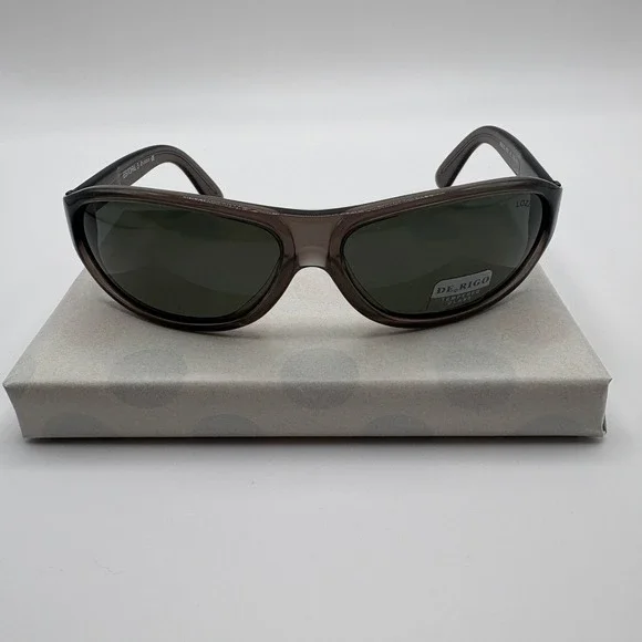 Lozza Estoril 3 1653/61/705 Vintage Charcoal Gray Oval Sunglasses Italian Made
